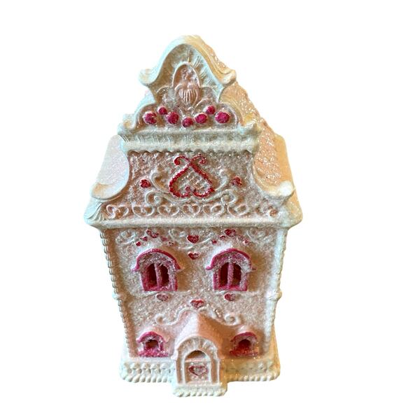 Cupcakes & Cashmere Pink LED Gingerbread House 14in Valentines Day Decor New - Picture 14 of 16